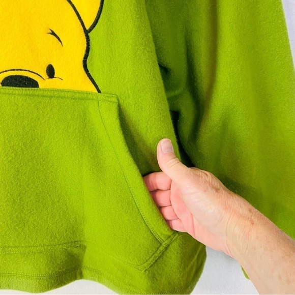 Disney Winnie The Pooh Apple Green Fleece Hoodie Size M - Picture 4 of 7